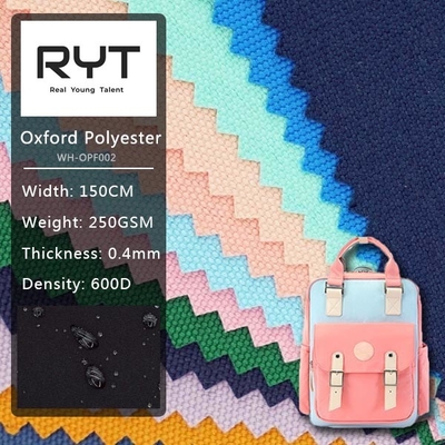 Durable Waterproof PU Coated 600D Poly Oxford Fabric Customized Woven